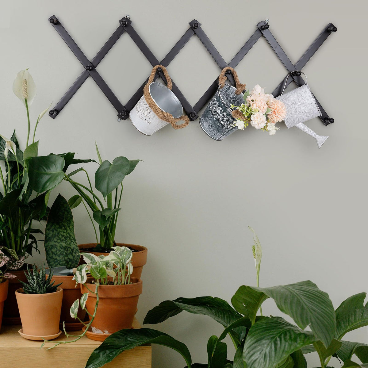 SCUNDA wall rack in rustic black finish suits entryways