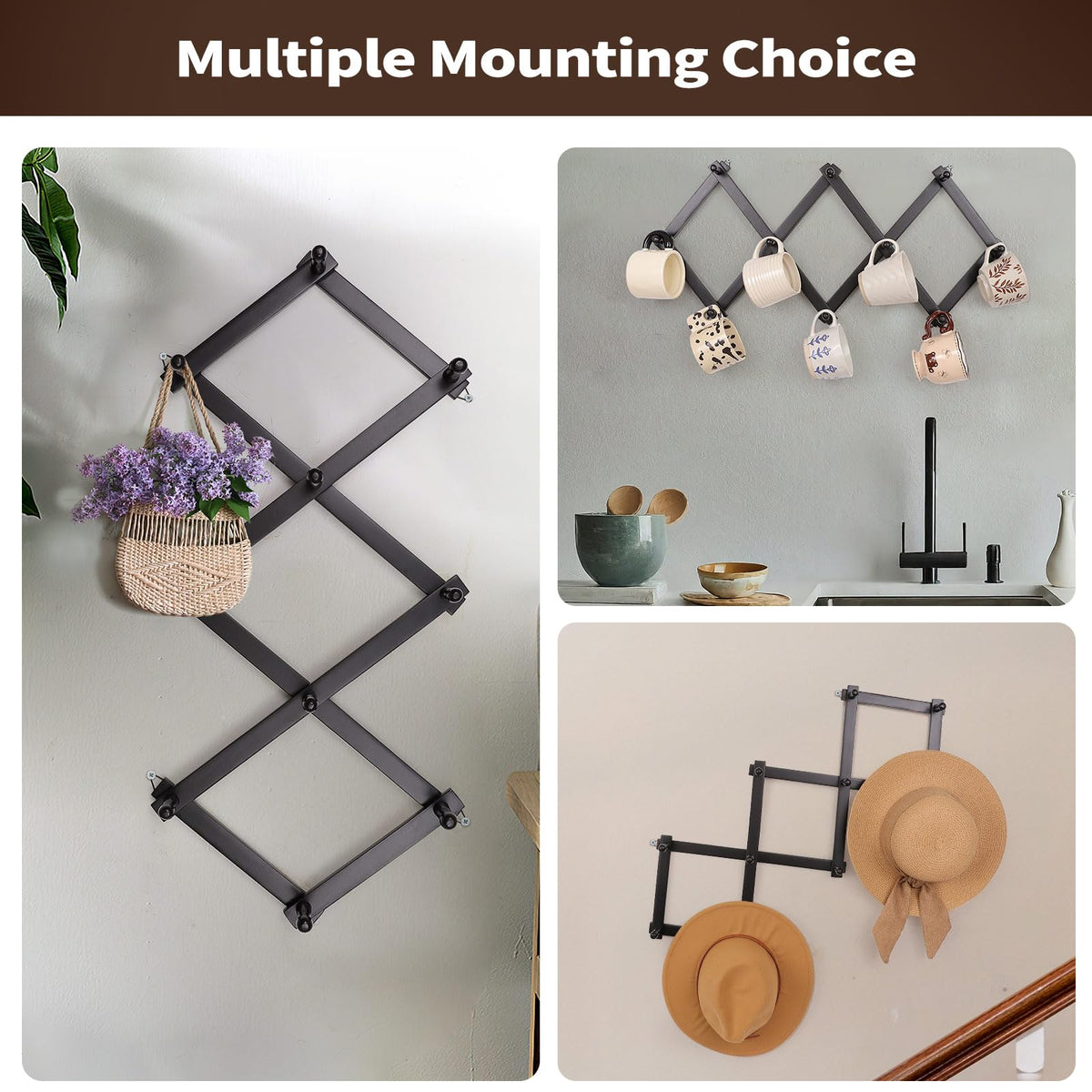 SCUNDA Wall Rack solid wood construction delivers durable rustic charm.
