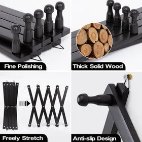 SCUNDA wall rack shows solid wood construction for durability