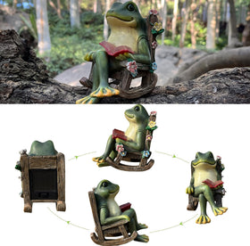 Scuyari frog statue on compact pedestal adds charm to balcony decor.
