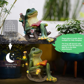 Scuyari weatherproof frog garden figurine endures rain and sun with grace.