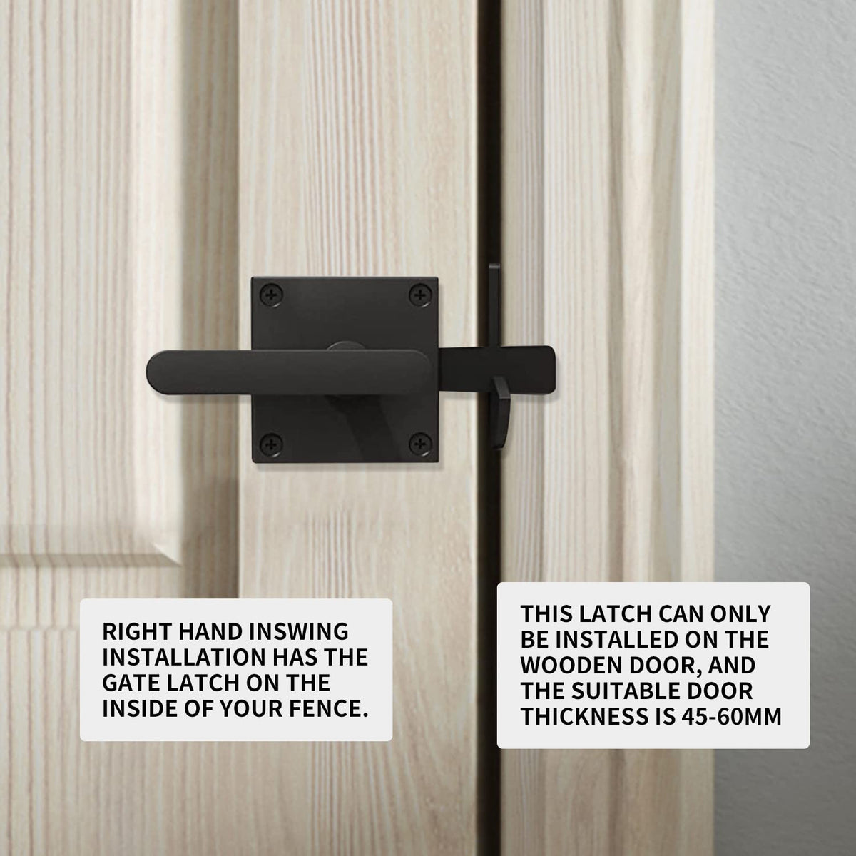 Sdstone latch withstands outdoor conditions, demonstrating rust resistance and longevity.