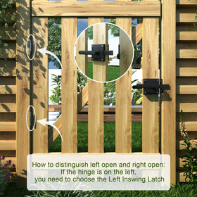Sdstone heavy-duty aluminum gate latch is shown in a side profile for robust construction.