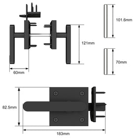 Sdstone left-inswing gate latch installation on a wooden fence gate.