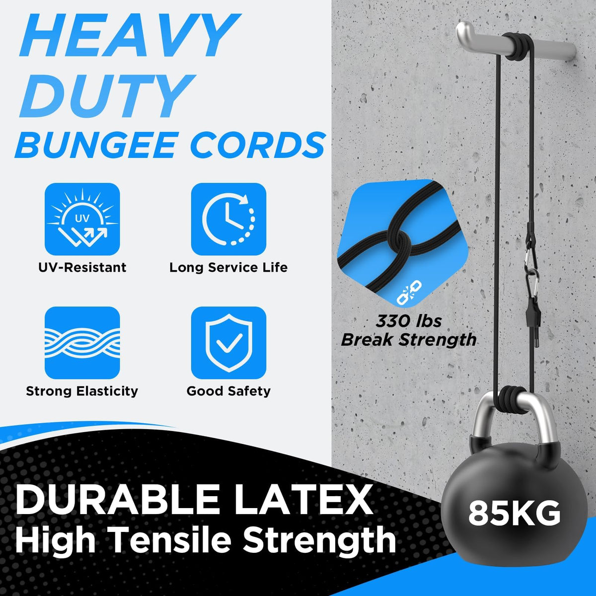 SDTC Tech multiuse bungee cords securing bikes, tents, tarps, and payloads