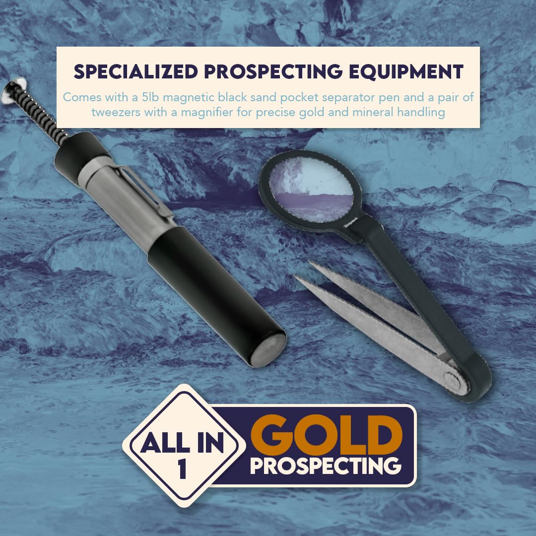 SE 11-Piece Gold Panning Kit 14-inch pan allows larger paydirt handling.