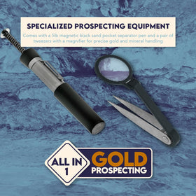 SE 11-Piece Gold Panning Kit 14-inch pan allows larger paydirt handling.