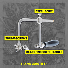 SE V-slot bench pin with clamp creates a stable sawing surface.