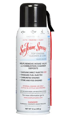 Sea Foam Spray CLNR 12oz usage illustration shows proper application and cleanup.