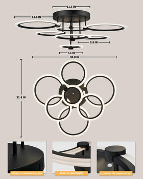 SEABLE acrylic shade softens light and reduces glare.