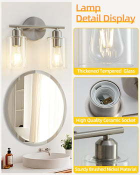 SEABLE clear glass shade detail enhances mirror visibility and brightness