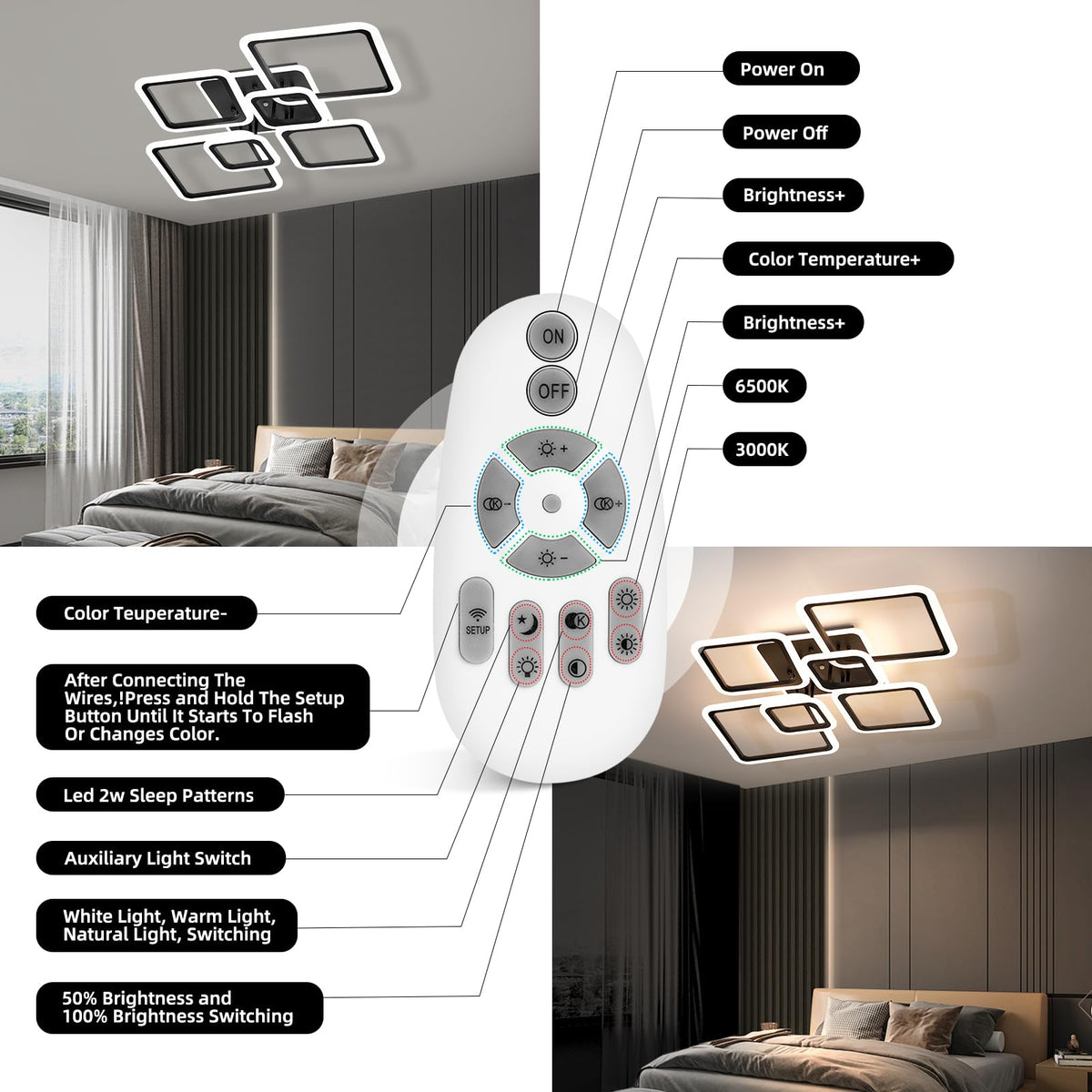 SEABLE 130W output provides strong brightness for living and dining areas.