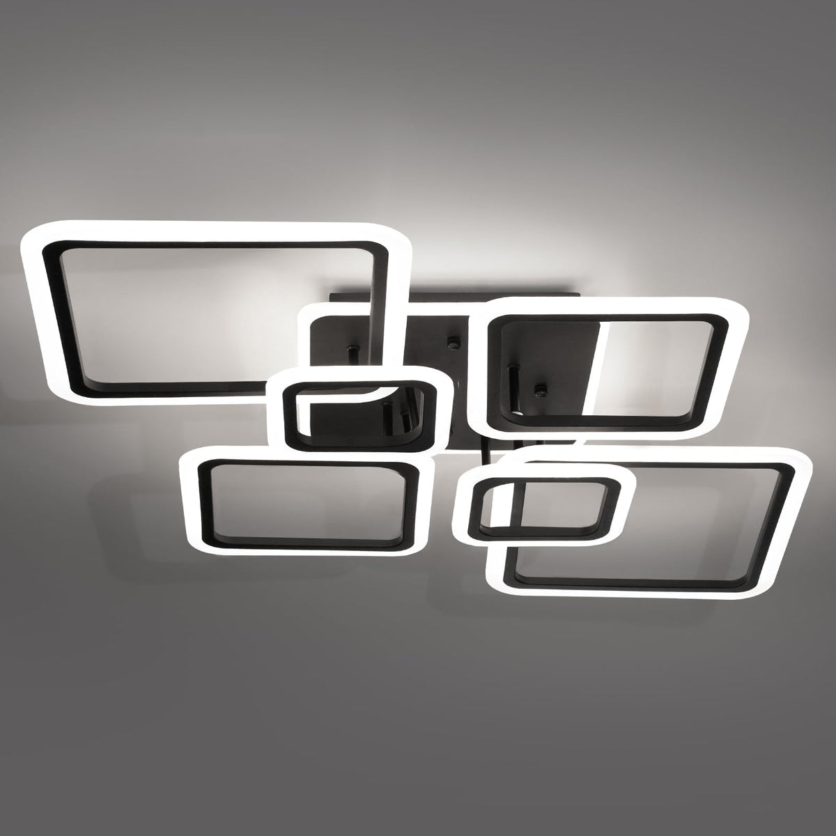 SEABLE modern ceiling light with 6+1 acrylic rings for bright, even illumination.