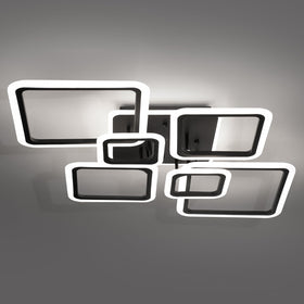 SEABLE modern ceiling light with 6+1 acrylic rings for bright, even illumination.