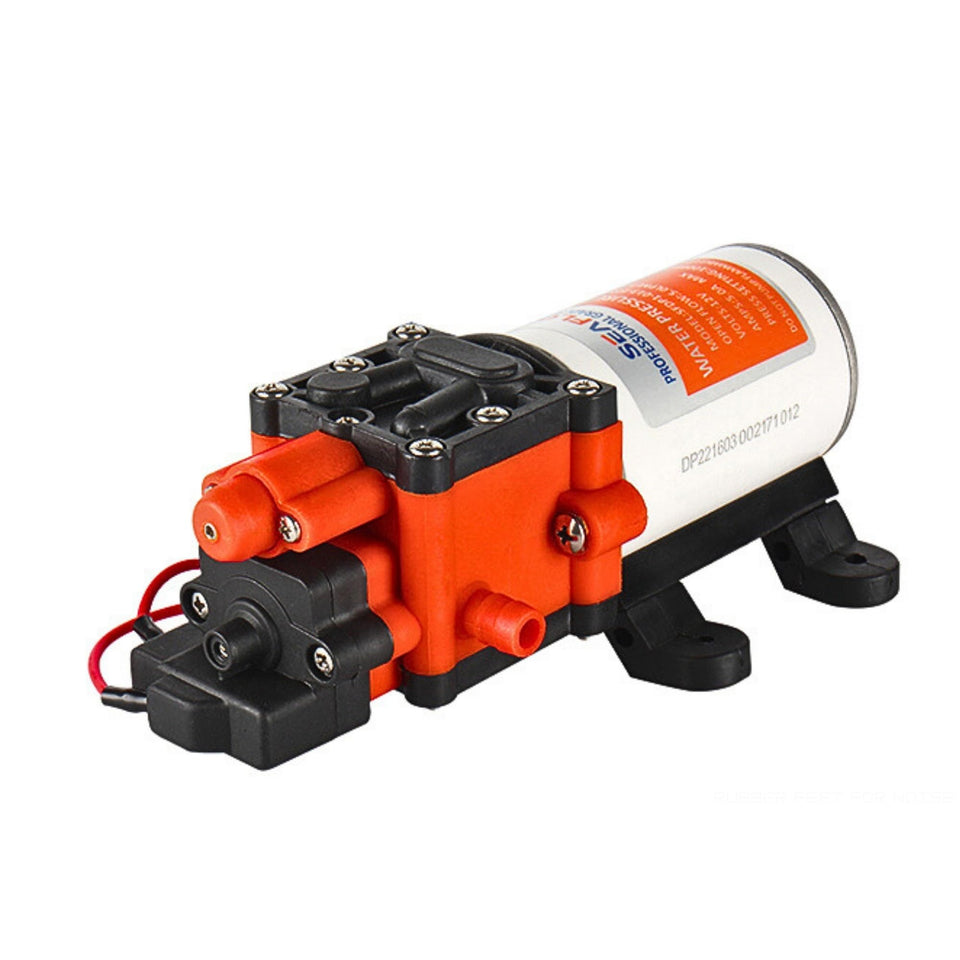 SEAFLO 22-Series 12V pump close-up highlighting durable diaphragm for reliable marine use.