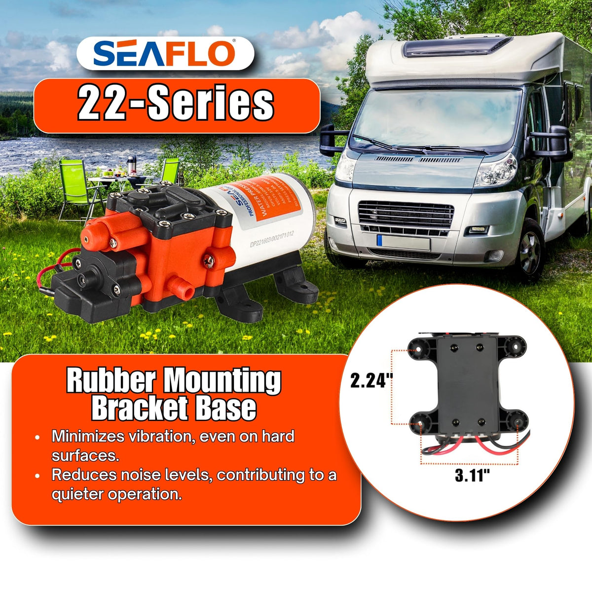 SEAFLO 3/8 inch hose barb fittings enable quick, secure connections.