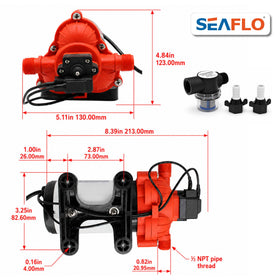 SEAFLO 33-Series auto pressure switch delivers steady flow.