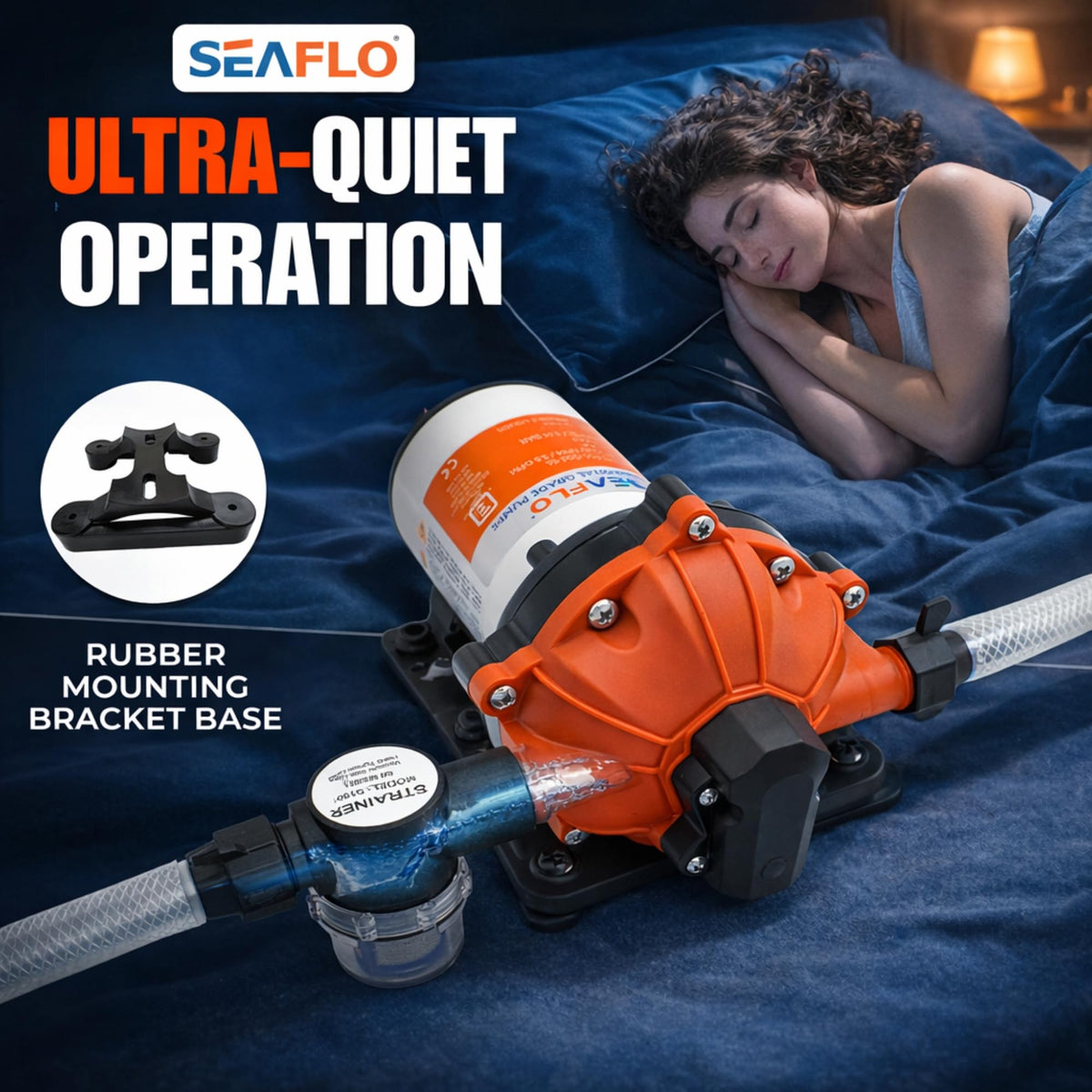 SEAFLO 55 Series ports and hoses ready for easy RV plumbing