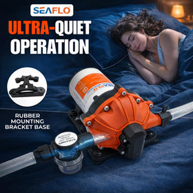 SEAFLO 55 Series ports and hoses ready for easy RV plumbing