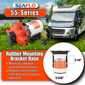 SEAFLO 55-Series quiet operation reduces cabin noise during use.
