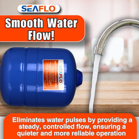 SEAFLO 2 Gallon accumulator air valve close-up, easy pressure tuning.
