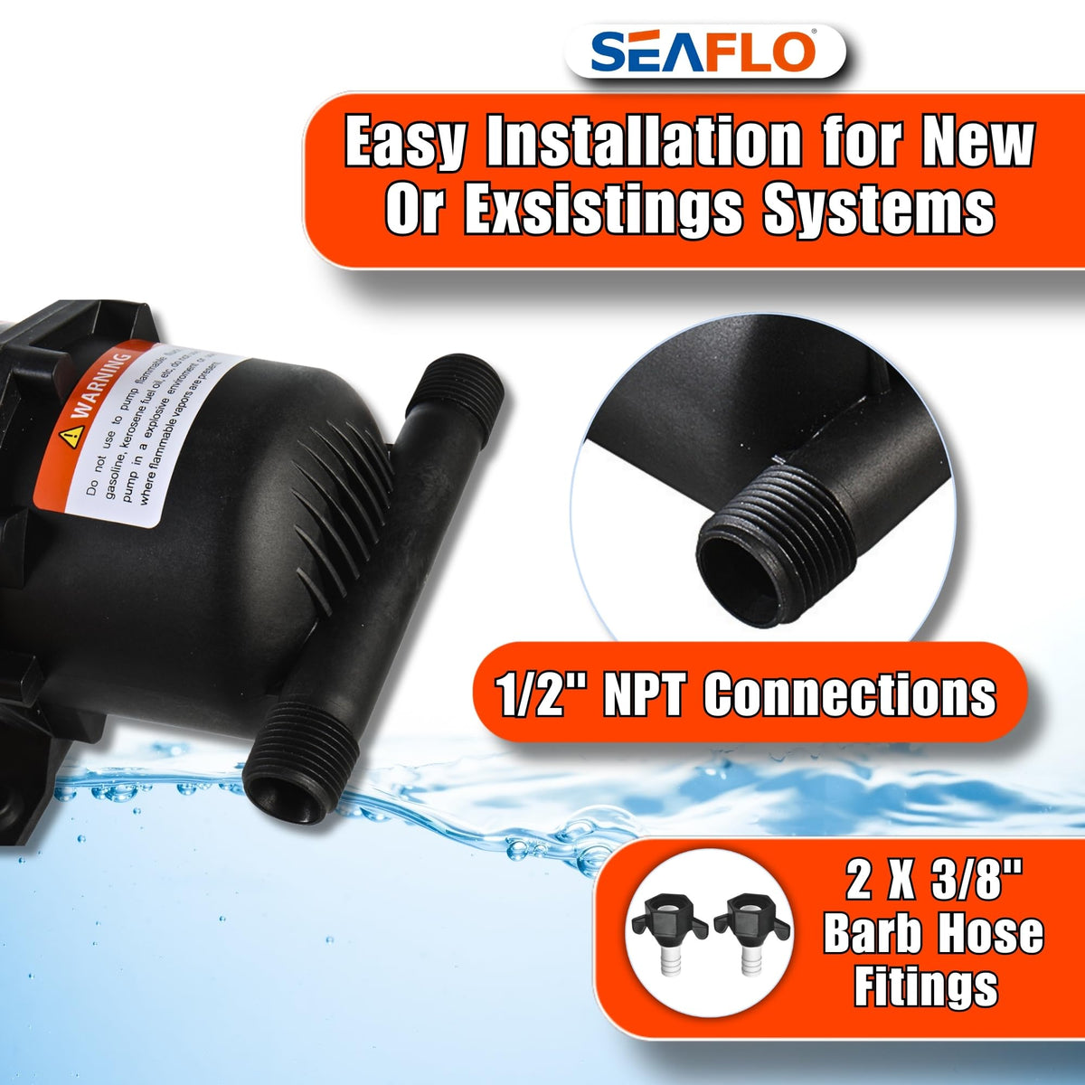 SEAFLO accumulator tank off-grid setup supports efficient battery use and water delivery.
