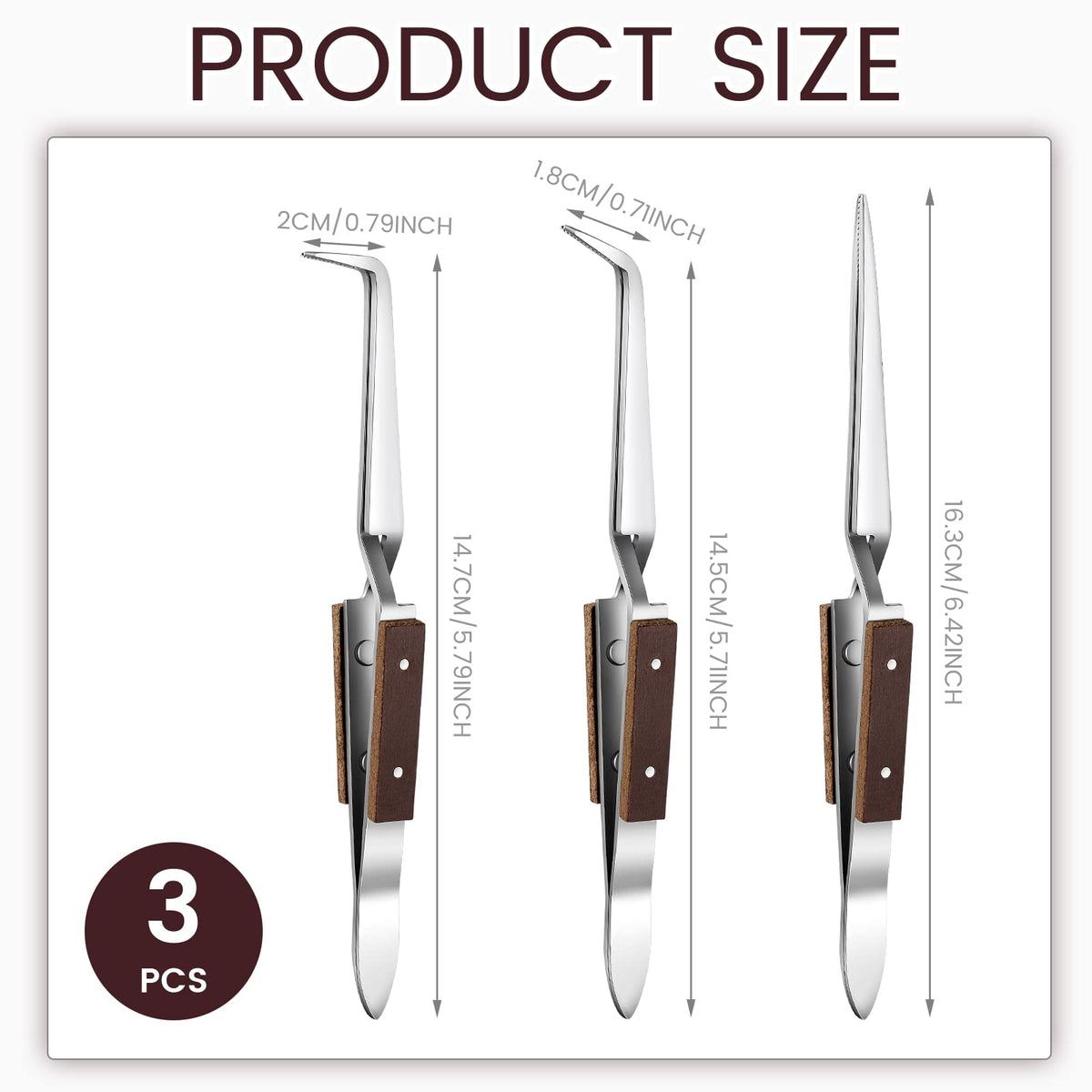 Seajan reverse-lock tweezers with straight tip for secure grip during delicate work.