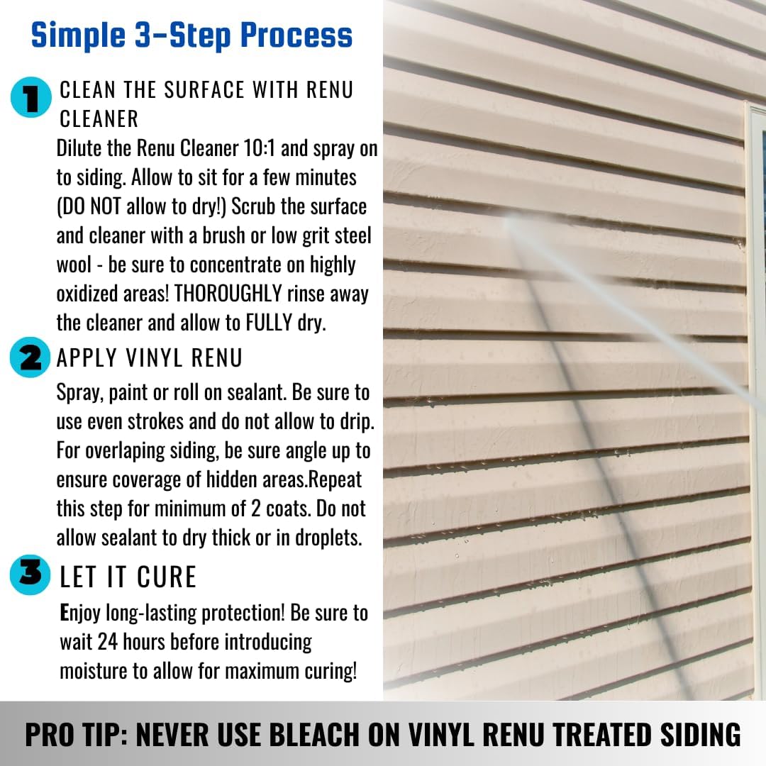 Seal It Green Vinyl Renu before and after color revival on siding.