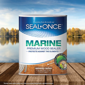 Seal-Once Marine Premium Wood Sealer shows fast-drying, easy-cleanup performance.