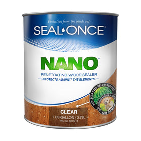 Seal-Once Nano Penetrating Wood Sealer protects clear wood with deep, durable moisture resistance.