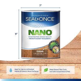 Seal-Once Nano Penetrating Wood Sealer on wood siding provides long-lasting moisture protection.