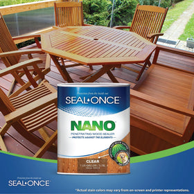 Seal-Once Nano Penetrating Wood Sealer is UV-stable and lets wood gray naturally while staying protected.