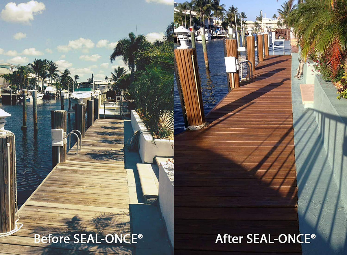 Seal-Once Nano+Poly 1-gallon cedar kit ready for wood sealing