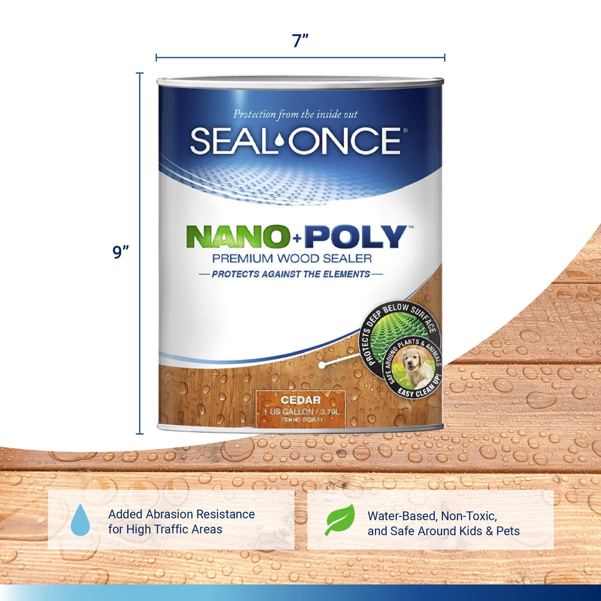 Seal-Once Nano+Poly seals cedar wood fence with long-lasting moisture resistance