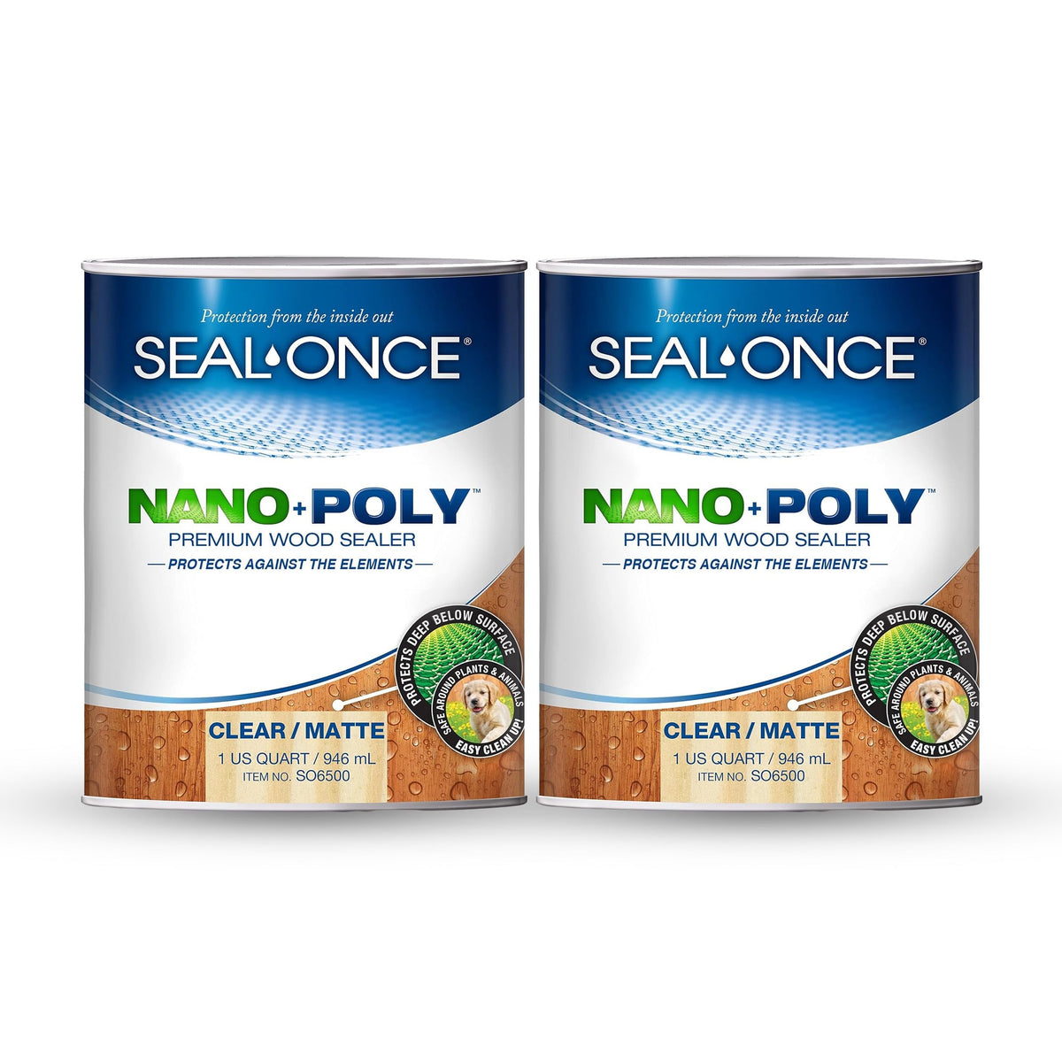 Seal-Once Nano+Poly bottle protects outdoor wood from moisture and wear