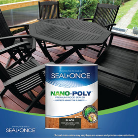 Seal-Once Nano+Poly quick-dry application on wood surfaces.