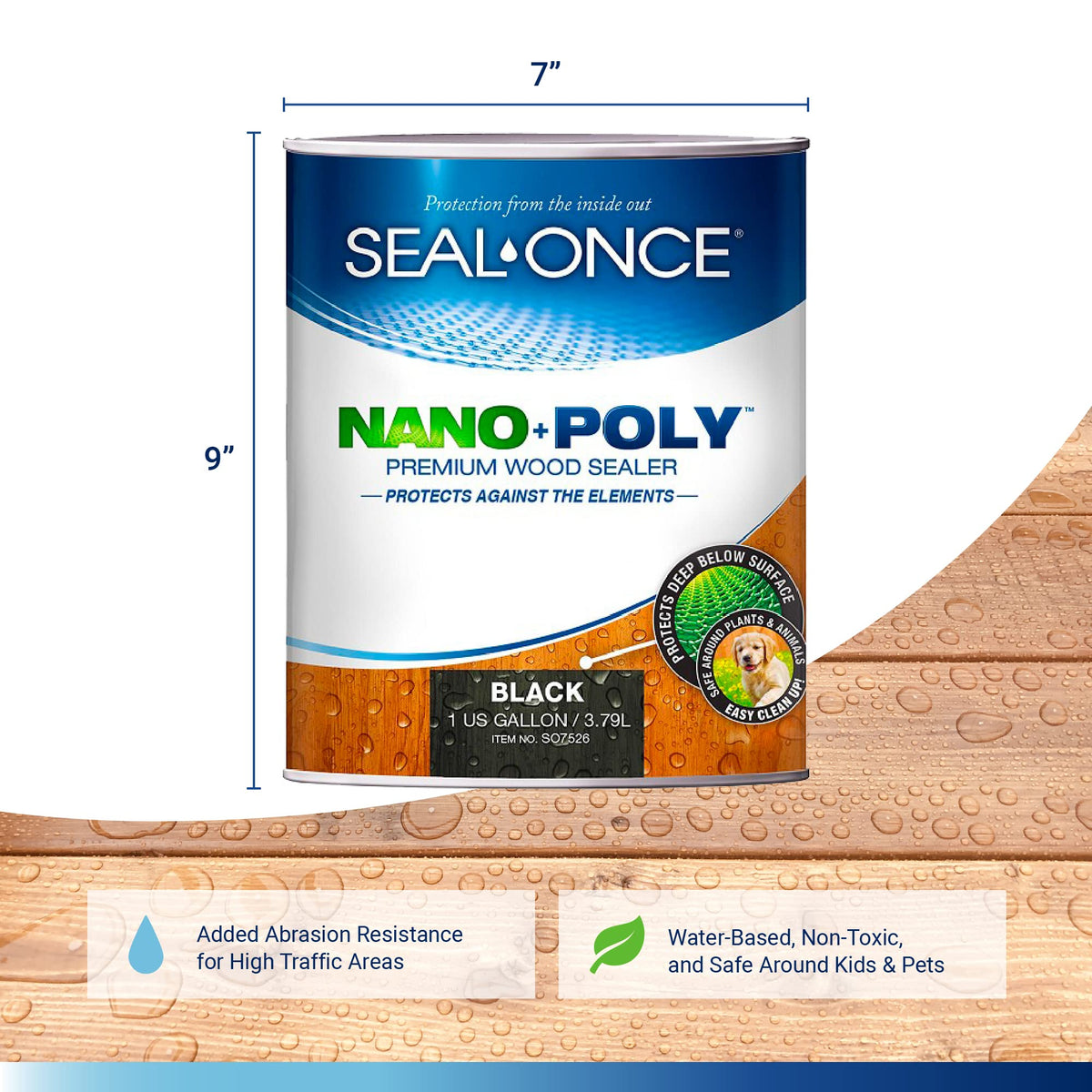 Seal-Once Nano+Poly penetrating wood sealer on siding for weather resistance.