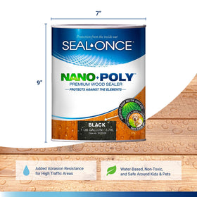 Seal-Once Nano+Poly penetrating wood sealer on siding for weather resistance.