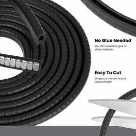 Seal Rubber Edge Trim permanent clip securing the edge