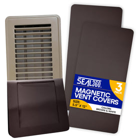 SEAL360 magnetic vent covers 3-pack in brown finish for complete room sealing.