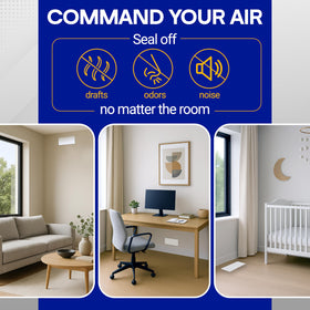 SEAL360 magnetic vent covers demonstrate a complete seal over floor, wall, or ceiling vents.