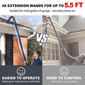Sealegend extension reach up to 5.6 feet for hard-to-reach gutters.