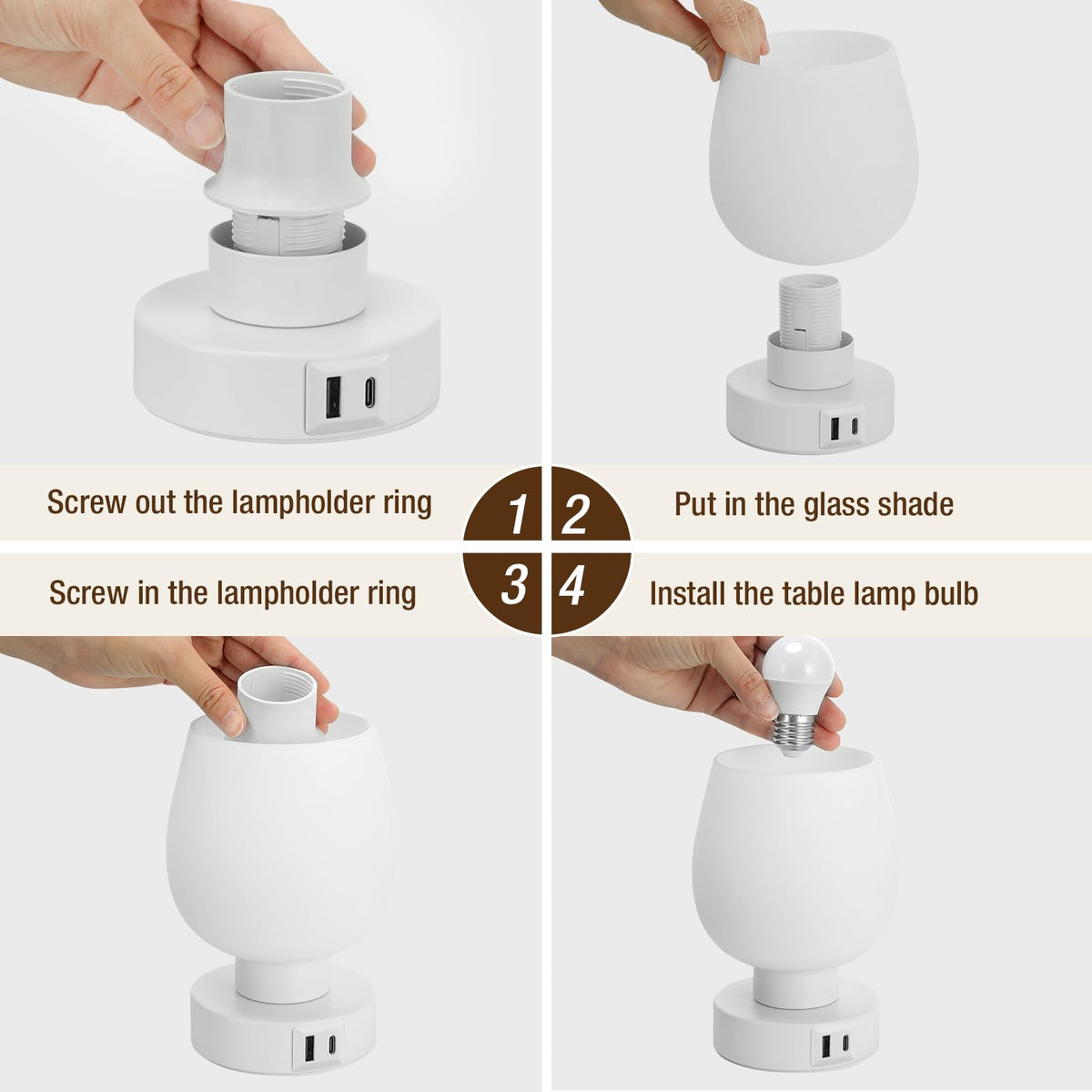 Seealle modern desk lamp adds elegant, space-saving style.