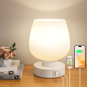 Seealle touch table lamp with frosted opal shade for soft ambient lighting.