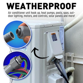 Sealproof A/C hook-up kit preassembled for fast, plug-and-play installation.