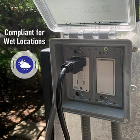 Sealproof clear frosted cover closeup highlights weatherproof seal and durable housing.