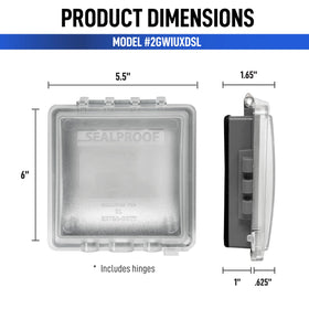 Sealproof NEC UL compliant label confirms safety standards for outdoor installations.