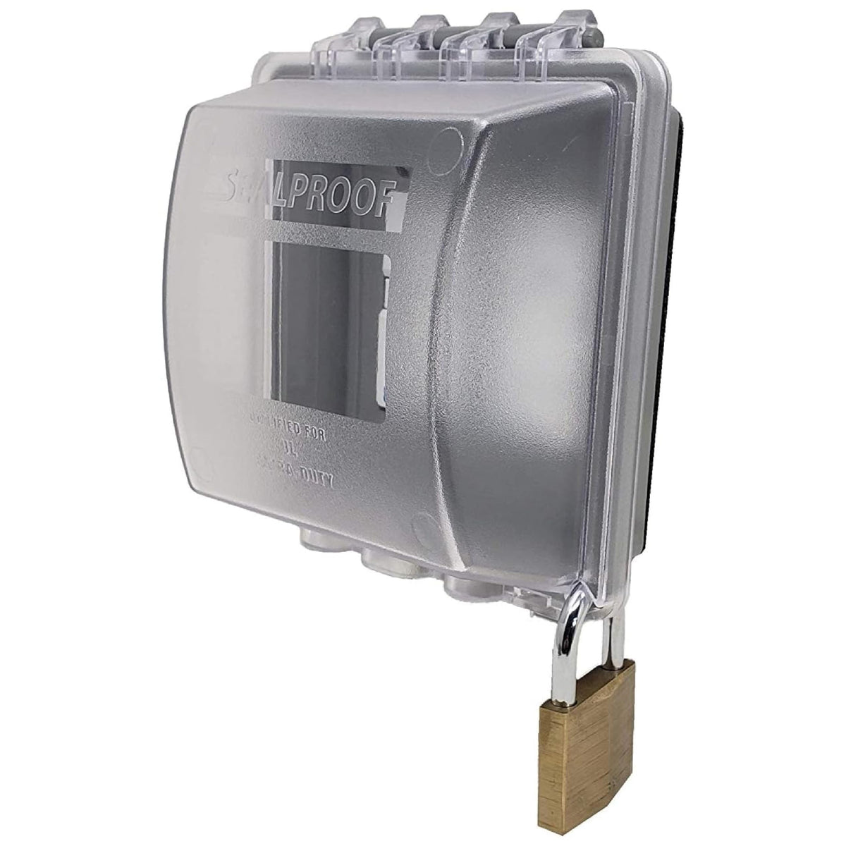 Outdoor plug and receptacle protector in use