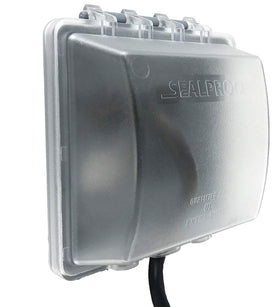 Sealproof outlet box in die-cast aluminum for rugged outdoor settings.