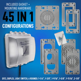 Sealproof powder-coated finish resists rain and sun exposure on outdoor hardware.